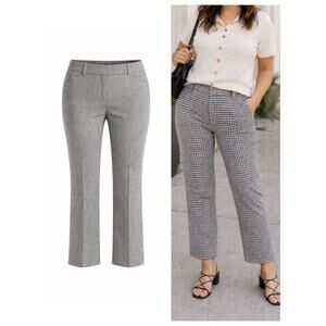 Rafaella Black White Gingham Check Straight Ankle Pants Size 10